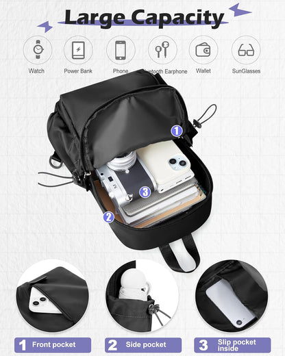 Sling Crossbody Bag for Men Women, Tactical Backpack Shoulder Daypack Mini Anti-Theft Motorcycle Chest Bags, Small One Strap Backpack for Casual Travel Hiking Outdoor Sports Off White