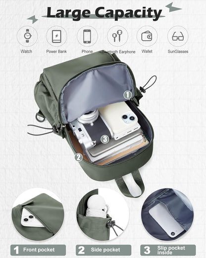 Sling Crossbody Bag for Men Women, Tactical Backpack Shoulder Daypack Mini Anti-Theft Motorcycle Chest Bags, Small One Strap Backpack for Casual Travel Hiking Outdoor Sports Off White