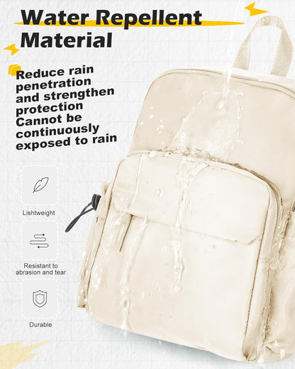Sling Crossbody Bag for Men Women, Tactical Backpack Shoulder Daypack Mini Anti-Theft Motorcycle Chest Bags, Small One Strap Backpack for Casual Travel Hiking Outdoor Sports Off White