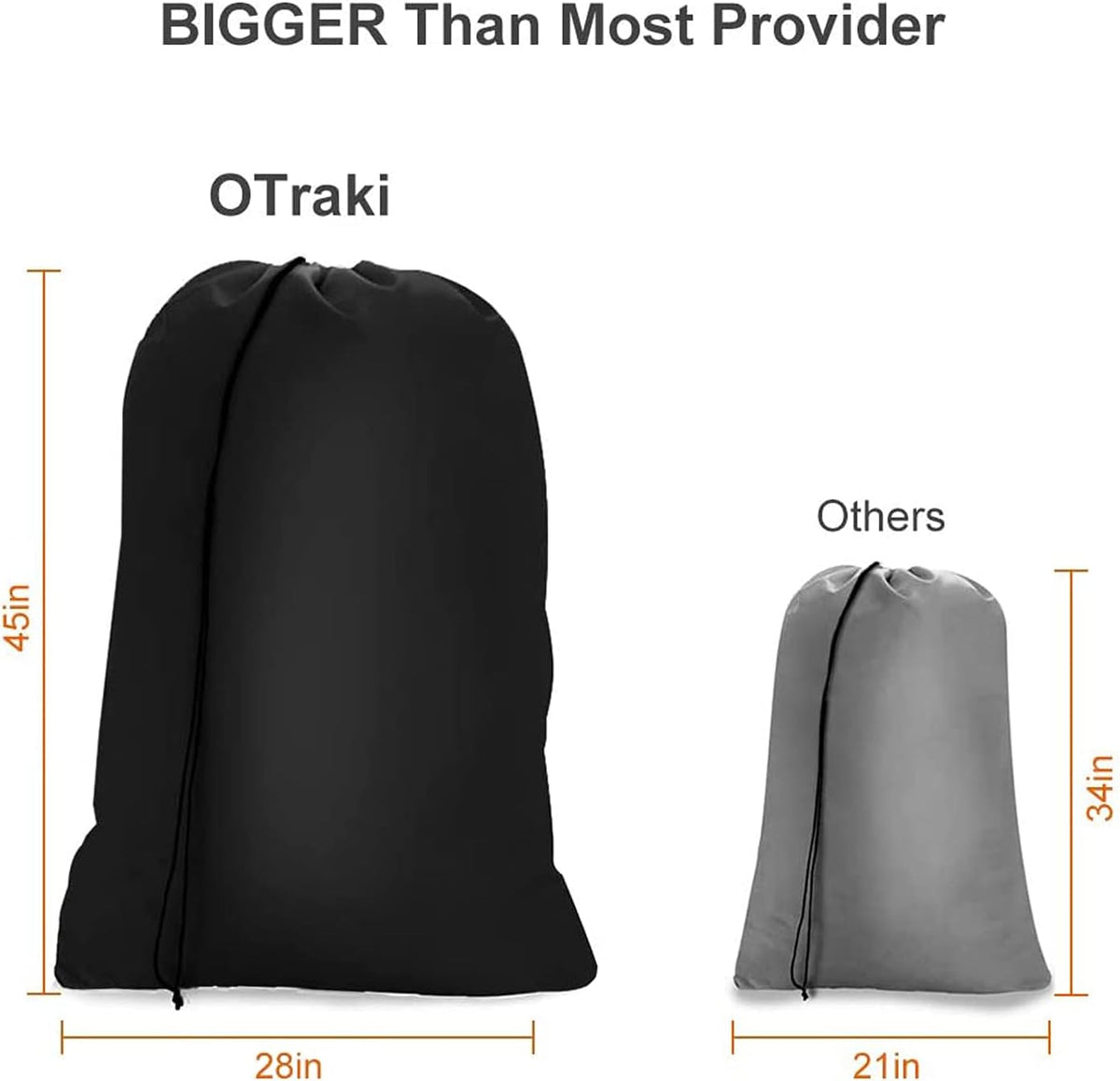 2 Pack Heavy Duty Large Laundry Bag 28x45 inch Extra Hamper Bag Dirty Clothes Organizer Drawstring Cloth Laundry Bag for Travel Camp Home College Dorm Drying Do Not Exceed 176℉ Black