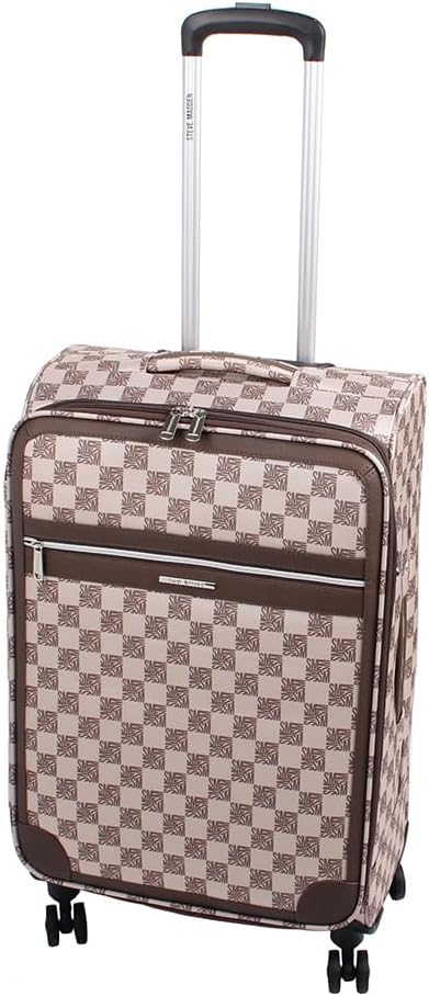 Designer Luggage Collection - Lightweight Softside Expandable Suitcase for Men & Women - Durable 20 Inch Carry On Bag with 4-Rolling Spinner Wheels (Chalet Pink, 20in)