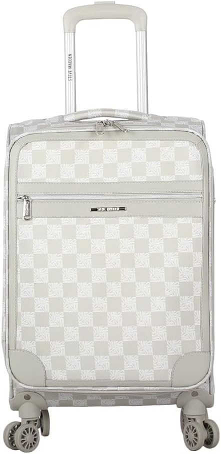 Designer Luggage Collection - Lightweight Softside Expandable Suitcase for Men & Women - Durable 20 Inch Carry On Bag with 4-Rolling Spinner Wheels (Chalet Pink, 20in)