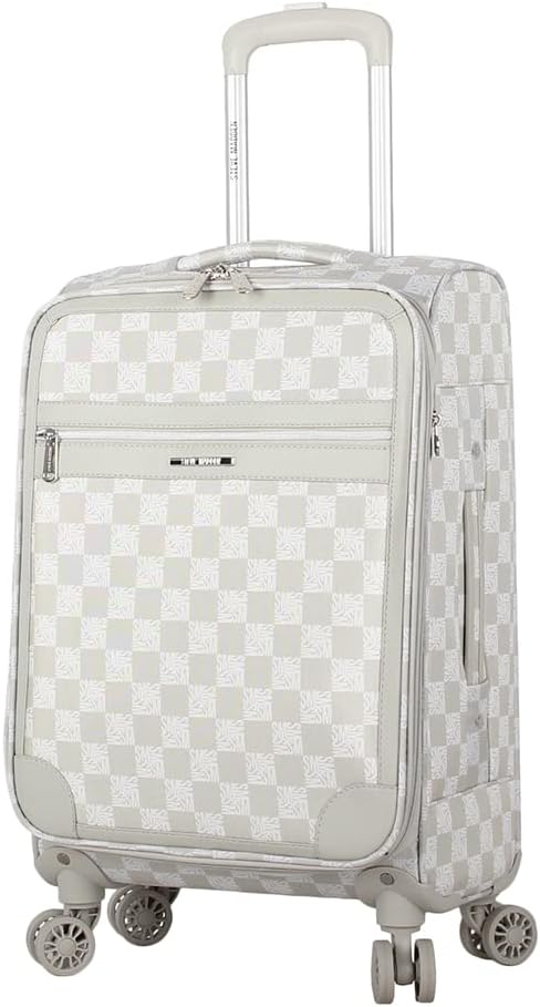Designer Luggage Collection - Lightweight Softside Expandable Suitcase for Men & Women - Durable 20 Inch Carry On Bag with 4-Rolling Spinner Wheels (Chalet Pink, 20in)
