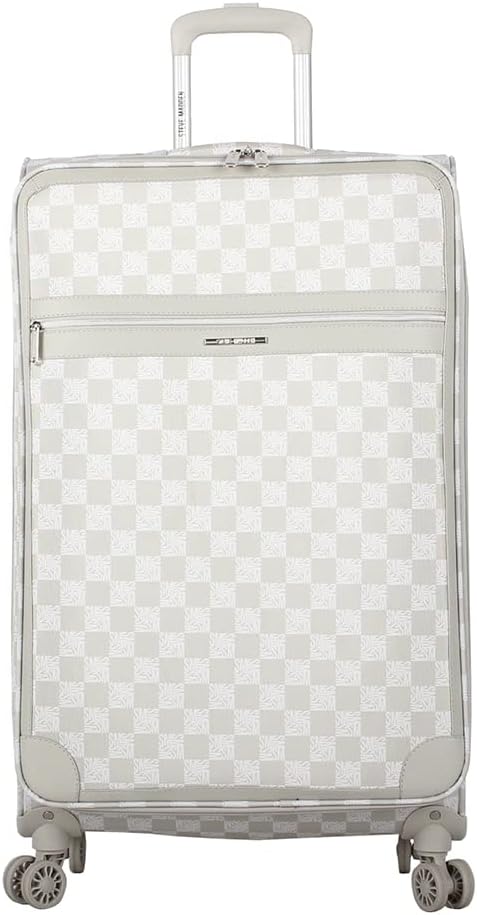 Designer Luggage Collection - Lightweight Softside Expandable Suitcase for Men & Women - Durable 20 Inch Carry On Bag with 4-Rolling Spinner Wheels (Chalet Pink, 20in)