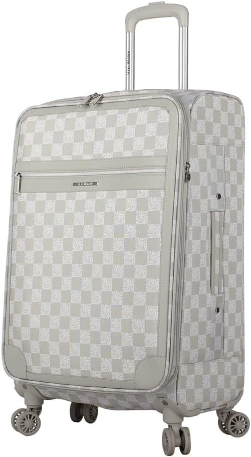 Designer Luggage Collection - Lightweight Softside Expandable Suitcase for Men & Women - Durable 20 Inch Carry On Bag with 4-Rolling Spinner Wheels (Chalet Pink, 20in)