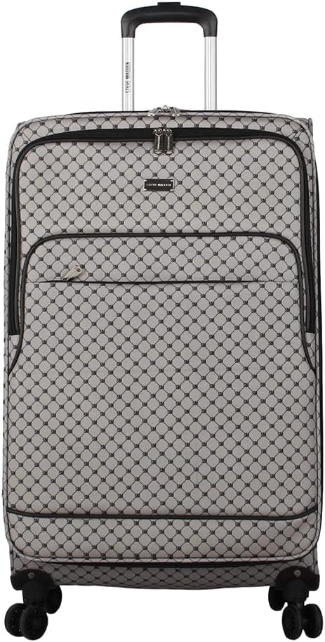 Designer Luggage Collection - Lightweight Softside Expandable Suitcase for Men & Women - Durable 20 Inch Carry On Bag with 4-Rolling Spinner Wheels (Chalet Pink, 20in)