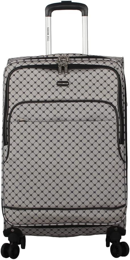 Designer Luggage Collection - Lightweight Softside Expandable Suitcase for Men & Women - Durable 20 Inch Carry On Bag with 4-Rolling Spinner Wheels (Chalet Pink, 20in)