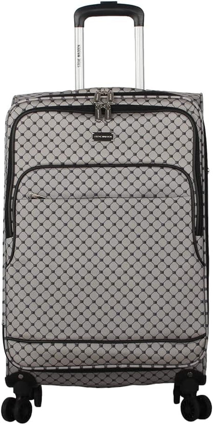 Designer Luggage Collection - Lightweight Softside Expandable Suitcase for Men & Women - Durable 20 Inch Carry On Bag with 4-Rolling Spinner Wheels (Chalet Pink, 20in)