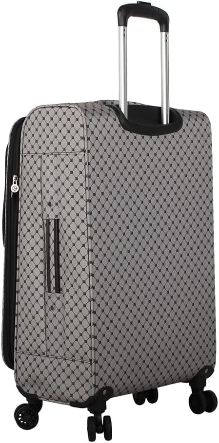 Designer Luggage Collection - Lightweight Softside Expandable Suitcase for Men & Women - Durable 20 Inch Carry On Bag with 4-Rolling Spinner Wheels (Chalet Pink, 20in)