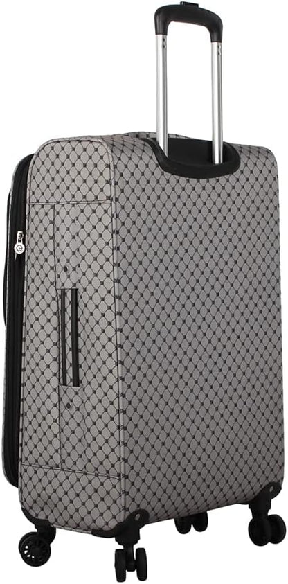 Designer Luggage Collection - Lightweight Softside Expandable Suitcase for Men & Women - Durable 20 Inch Carry On Bag with 4-Rolling Spinner Wheels (Chalet Pink, 20in)
