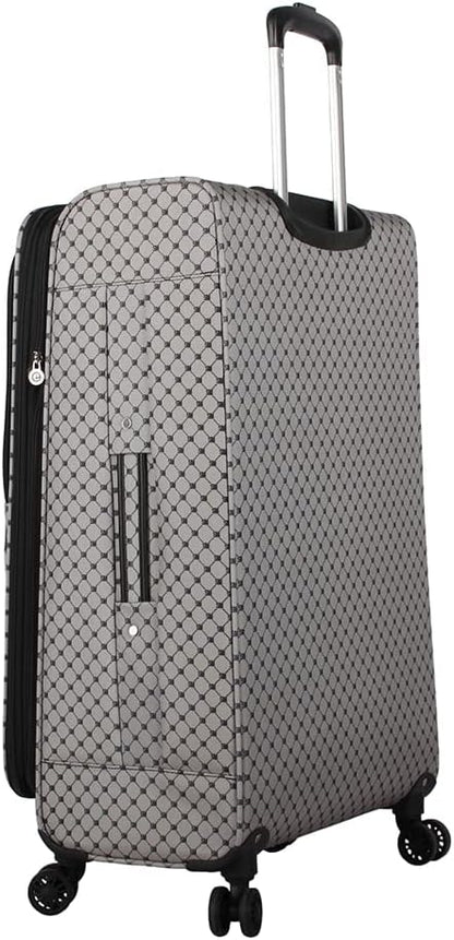 Designer Luggage Collection - Lightweight Softside Expandable Suitcase for Men & Women - Durable 20 Inch Carry On Bag with 4-Rolling Spinner Wheels (Chalet Pink, 20in)