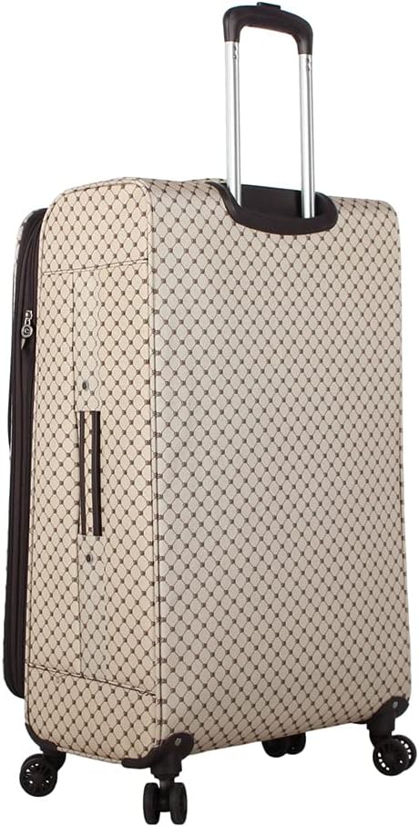 Designer Luggage Collection - Lightweight Softside Expandable Suitcase for Men & Women - Durable 20 Inch Carry On Bag with 4-Rolling Spinner Wheels (Chalet Pink, 20in)