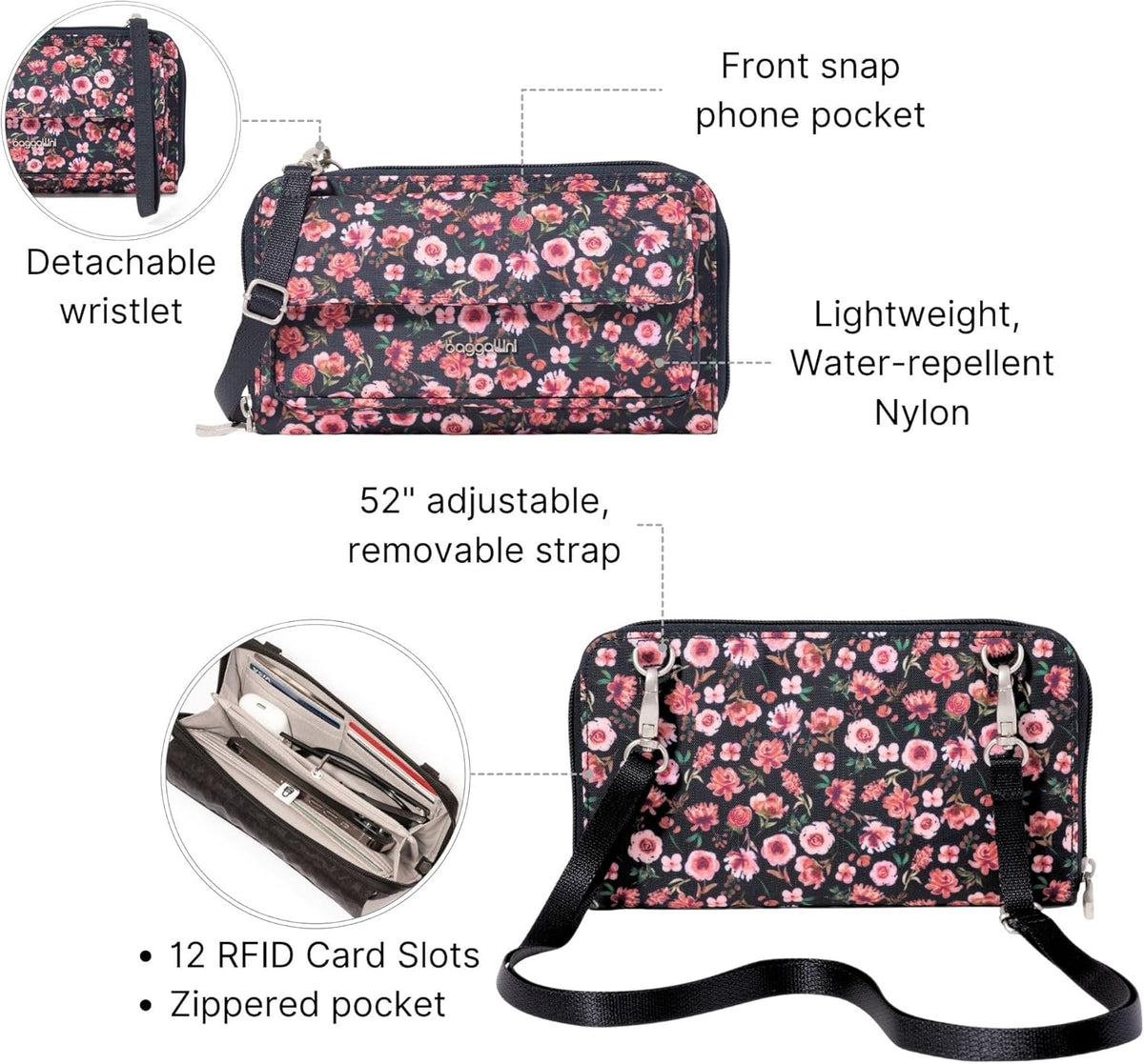 Rfid Phone Wallet Crossbody