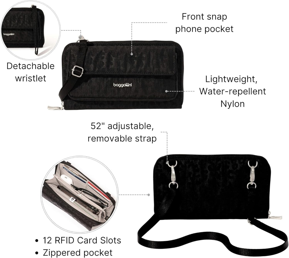 Rfid Phone Wallet Crossbody