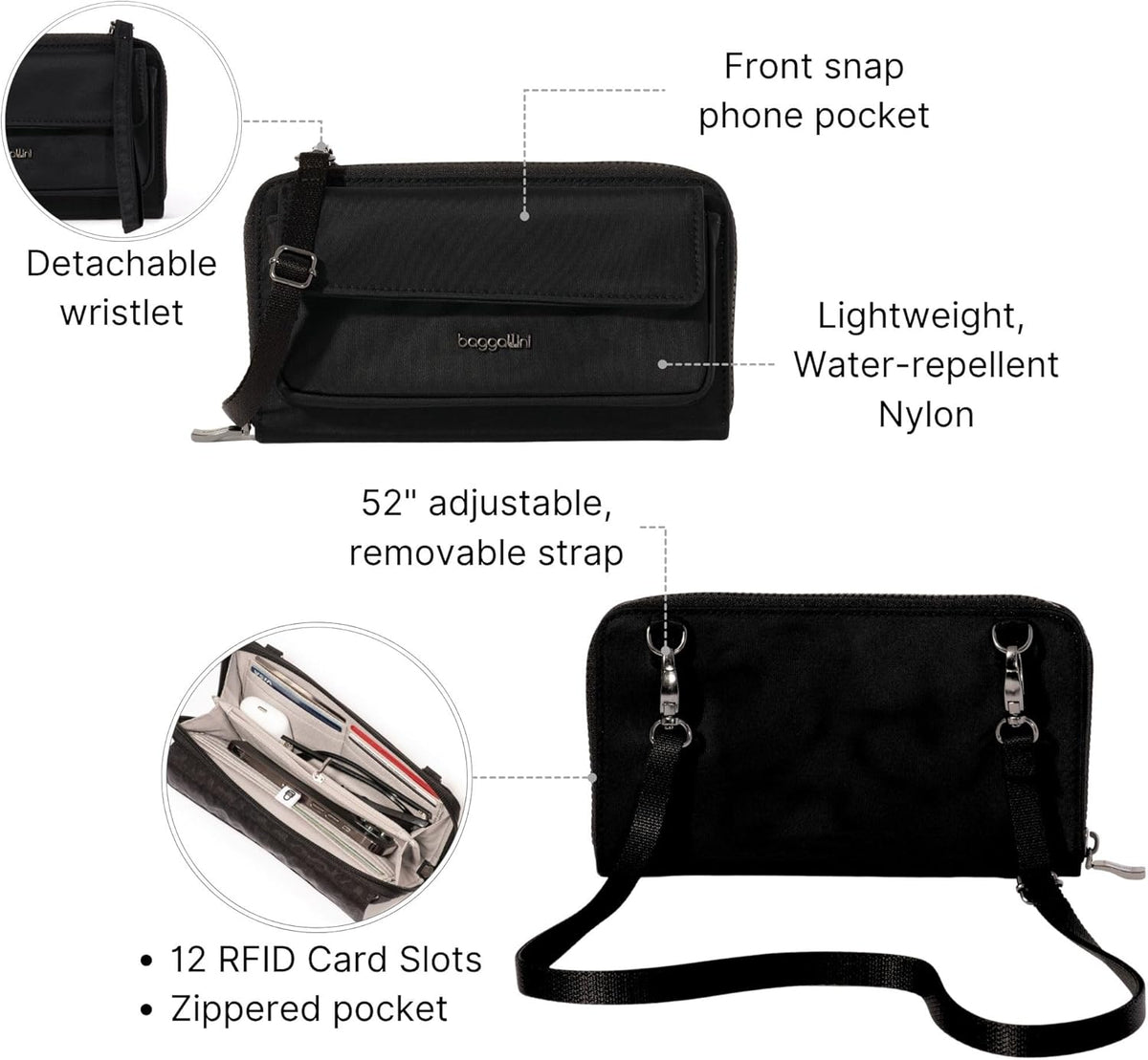 Rfid Phone Wallet Crossbody
