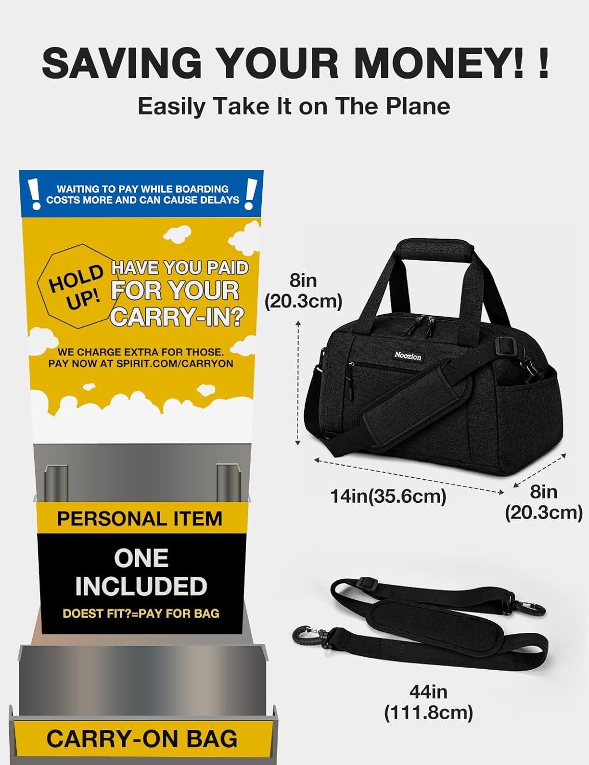 14 inch Small Gym Bag for Women & Men, Lightweight Carry On Mini Duffle Bag with Multiple Pockets, Sports Bag for Travel and Workout.