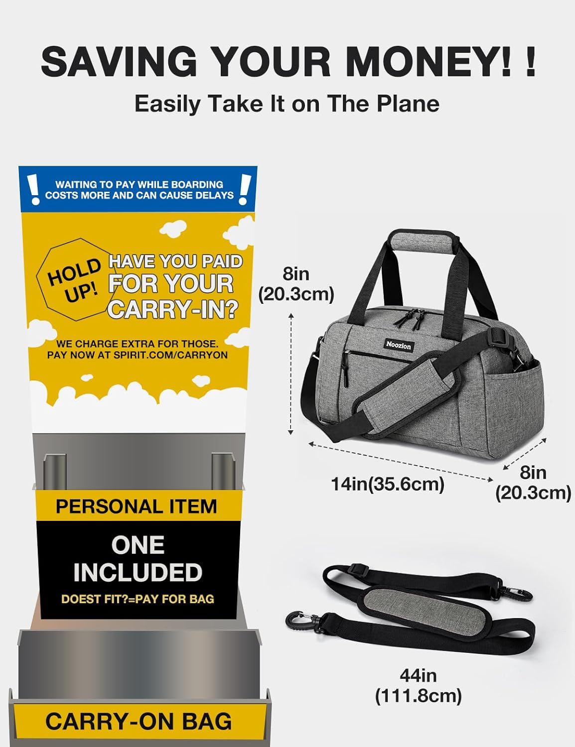 14 inch Small Gym Bag for Women & Men, Lightweight Carry On Mini Duffle Bag with Multiple Pockets, Sports Bag for Travel and Workout.