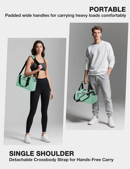 14 inch Small Gym Bag for Women & Men, Lightweight Carry On Mini Duffle Bag with Multiple Pockets, Sports Bag for Travel and Workout.