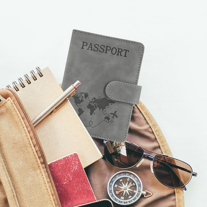 Unisex Faux Leather Passport and Vaccine Card Holder, Glitter Purple, RFID Blocking, Protects Valuable Information