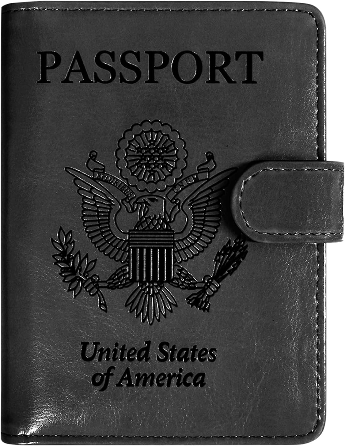 Unisex Faux Leather Passport and Vaccine Card Holder, Glitter Purple, RFID Blocking, Protects Valuable Information