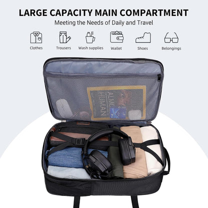 Travel Backpack for Men 45L Convertible Bag Fits 17" Laptop | Large Nylon Carry on Luggage Bag, 3 in 1 Laptop Backpack Airline Approved, For Weekend Getaway, Overnight Trip, B688 Green