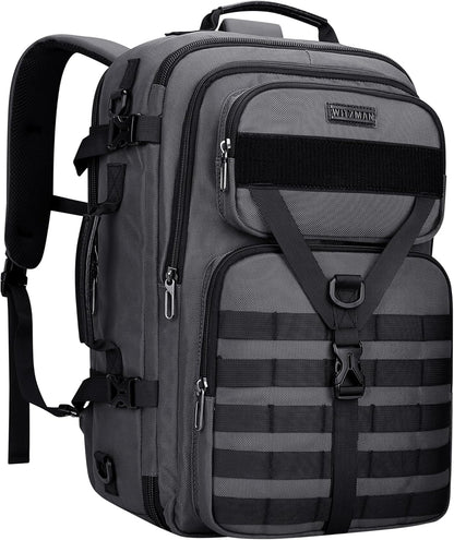 Travel Backpack for Men 45L Convertible Bag Fits 17" Laptop | Large Nylon Carry on Luggage Bag, 3 in 1 Laptop Backpack Airline Approved, For Weekend Getaway, Overnight Trip, B688 Green