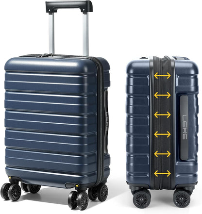 16 Inch Underseat Carry On Luggage Airline Approved, Hard Shell Suitcase with TSA Lock, Lightweight Spinner Wheels Durable ABS Compact Carry-On for Travel Weekend Trips Men Women, Blue