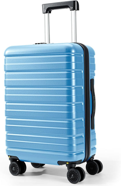 16 Inch Underseat Carry On Luggage Airline Approved, Hard Shell Suitcase with TSA Lock, Lightweight Spinner Wheels Durable ABS Compact Carry-On for Travel Weekend Trips Men Women, Blue