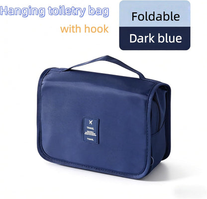 8 Pcs Travel Packing Cubes Set, Luggage Organizer Bags with Hanging Toiletry Bag, Shoe Bag & Drawstring Pouch, Lightweight Suitcase Storage Organizers for Clothes, Cosmetics .(Bright Blue, Medium)