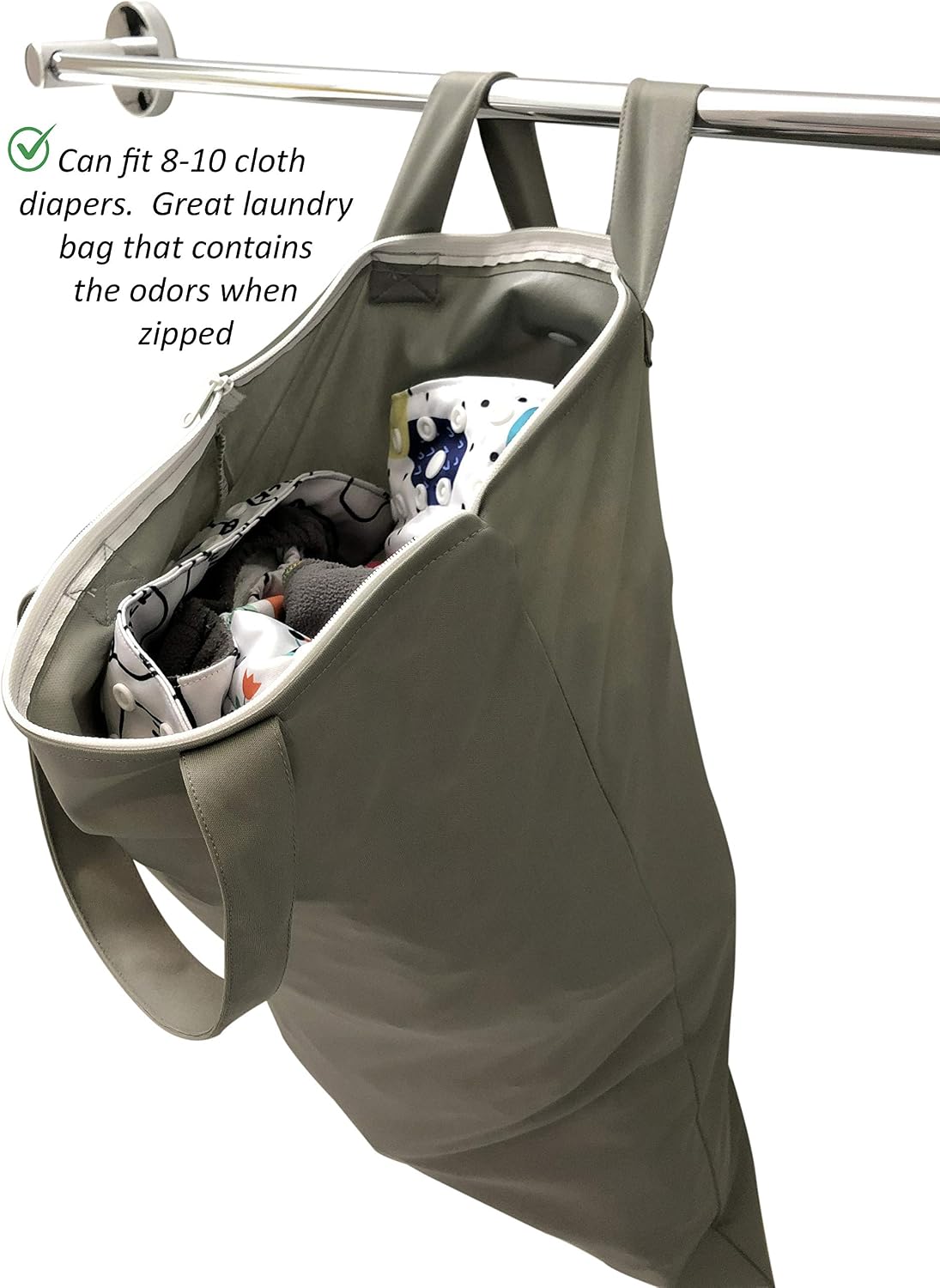 Wet Bags for Baby | Travel | Cloth Diapers | Swimsuits and Towel | Wet Dry Bag for Breast Pump Parts, Gym, Yoga | Water & Odor Resistant (Blue&Gray)