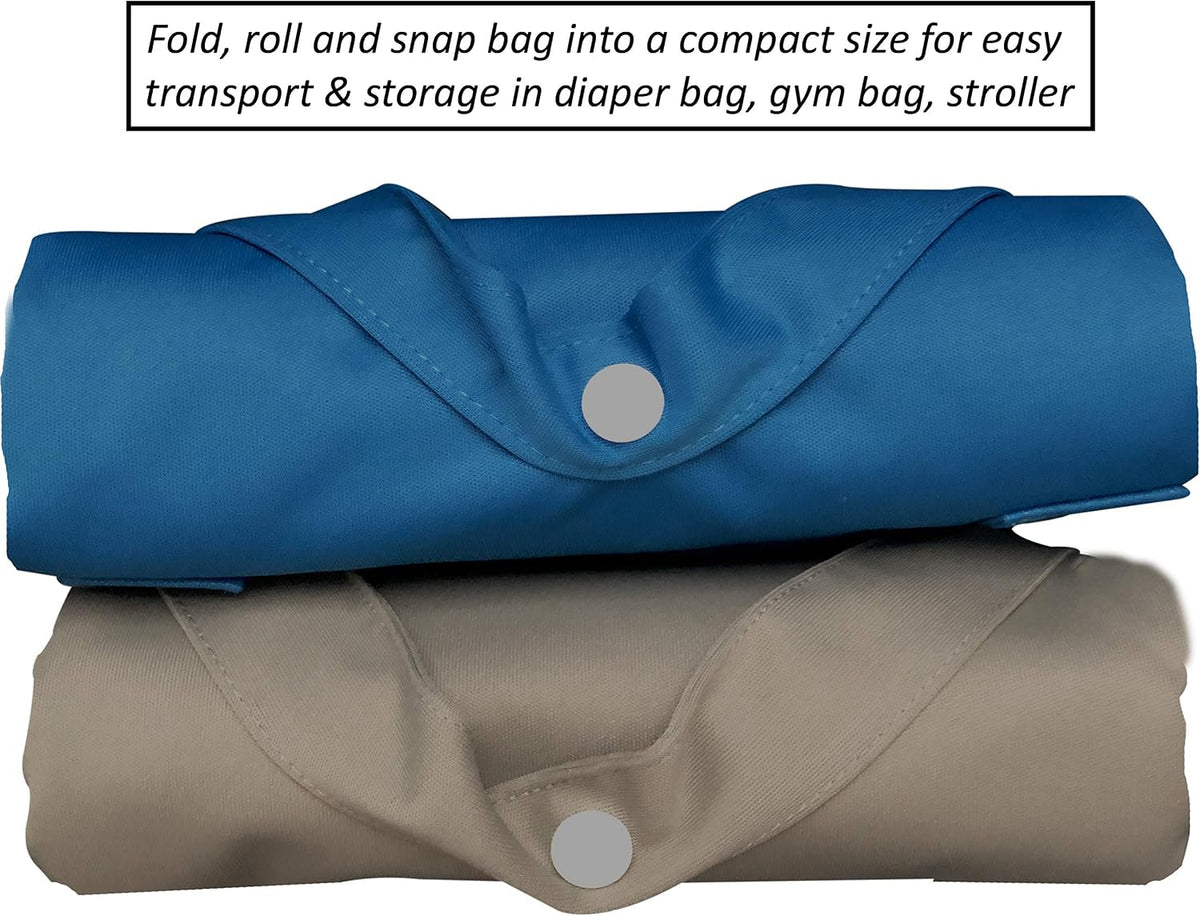 Wet Bags for Baby | Travel | Cloth Diapers | Swimsuits and Towel | Wet Dry Bag for Breast Pump Parts, Gym, Yoga | Water & Odor Resistant (Blue&Gray)