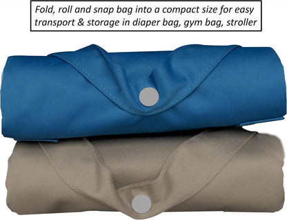 Wet Bags for Baby | Travel | Cloth Diapers | Swimsuits and Towel | Wet Dry Bag for Breast Pump Parts, Gym, Yoga | Water & Odor Resistant (Blue&Gray)