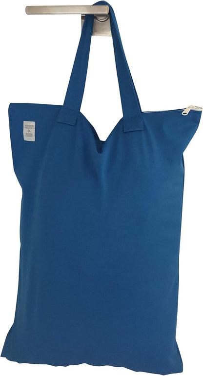 Wet Bags for Baby | Travel | Cloth Diapers | Swimsuits and Towel | Wet Dry Bag for Breast Pump Parts, Gym, Yoga | Water & Odor Resistant (Blue&Gray)
