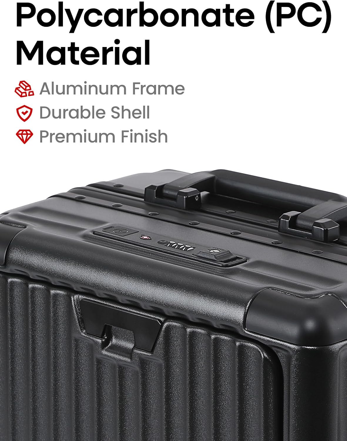 20 Inch Aluminium Frame Carry On 22x14x9 Airline Approved With compartment, Zipperless Hard Shell Travel Suitcase with TSA Approved Cup Holder USB Port Holder for Women Men,Grey
