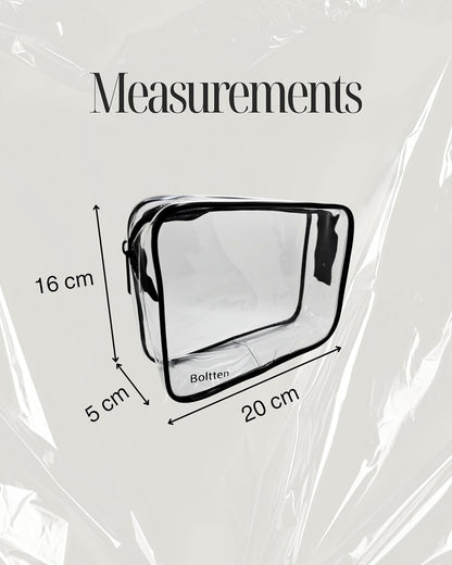 TSA Approved Clear Toiletry Bag 2-Pack, Quart Size Travel Cosmetic & Makeup Bags, Carry-On Airport Compliant