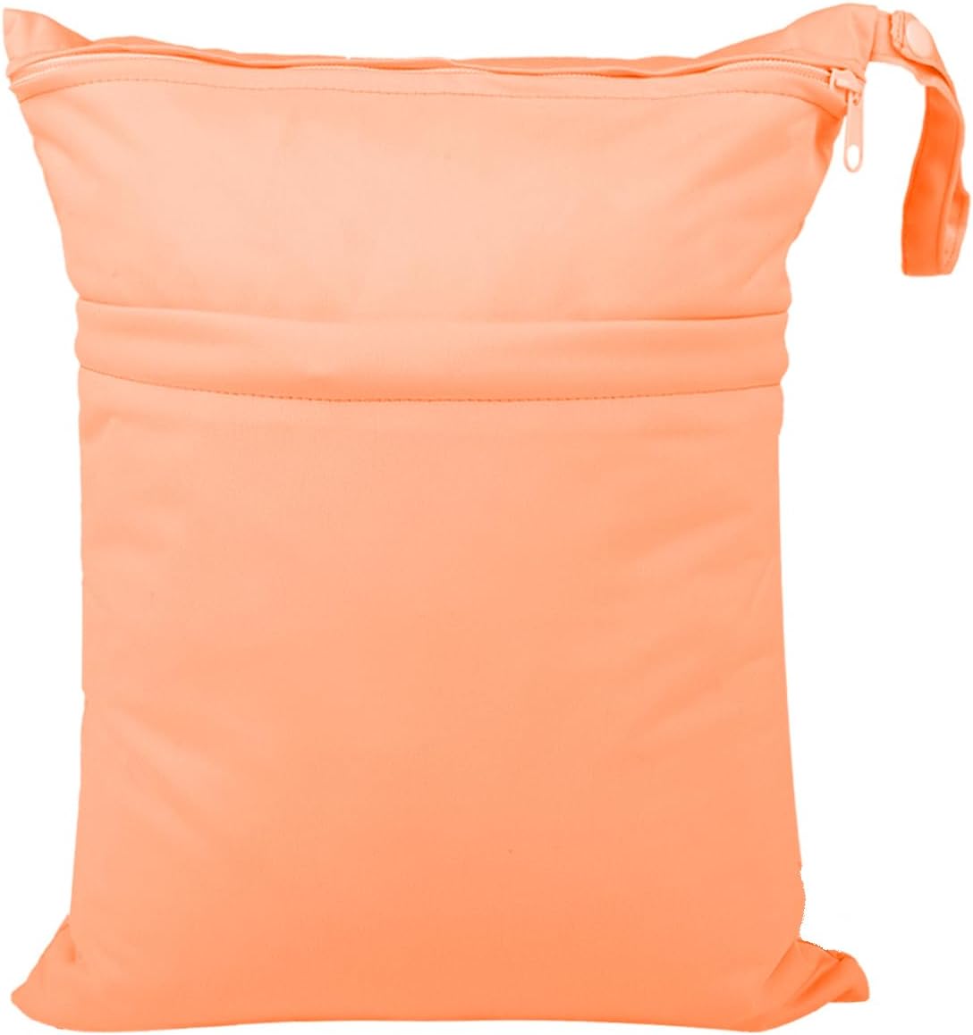 Wet Dry Bag for Baby Cloth Diapers, Waterproof Reusable with Two Zippered Pockets Travel Beach Pool Soiled Baby Items Yoga Gym Bag for Swimsuits or Wet Clothes (Navy Blue)