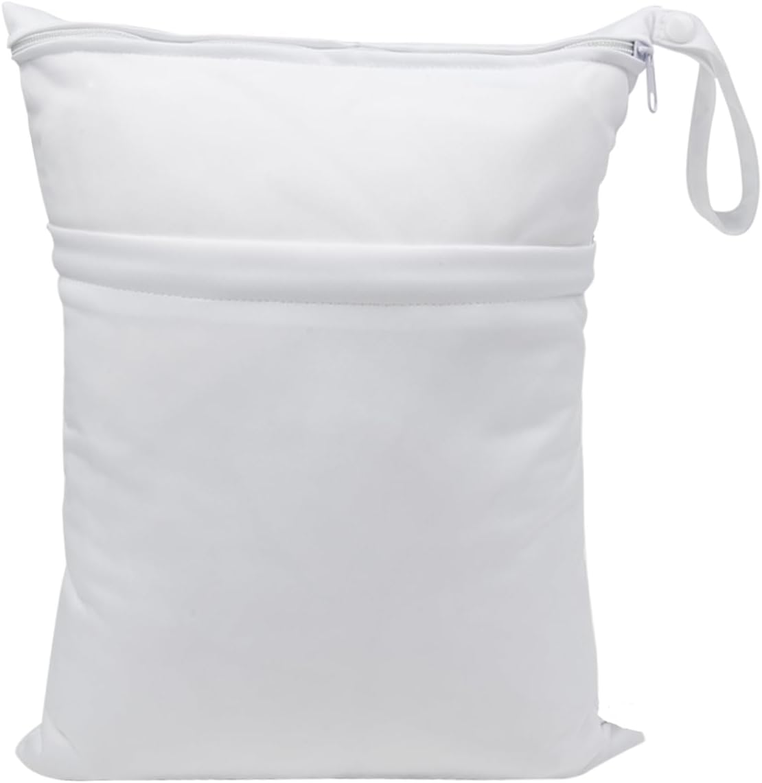 Wet Dry Bag for Baby Cloth Diapers, Waterproof Reusable with Two Zippered Pockets Travel Beach Pool Soiled Baby Items Yoga Gym Bag for Swimsuits or Wet Clothes (Navy Blue)