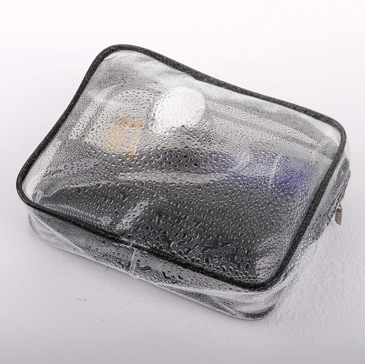 Set of 9 Clear Makeup Bags, TSA Approved Clear Toiletry Bag Set, Waterproof PVC with Zipper Handle Portable Travel Luggage Pouch