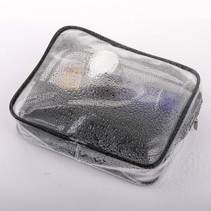 Set of 9 Clear Makeup Bags, TSA Approved Clear Toiletry Bag Set, Waterproof PVC with Zipper Handle Portable Travel Luggage Pouch