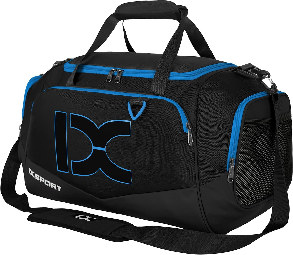 Sports Gym Bag， Travel Duffel Bag with Dry Wet Pocket And Shoe CompartmentFor Women and Men，40L/55L Fitness Waterproof Weekender Bag For Swim Sports Travel Working Out (Black white, 40L)
