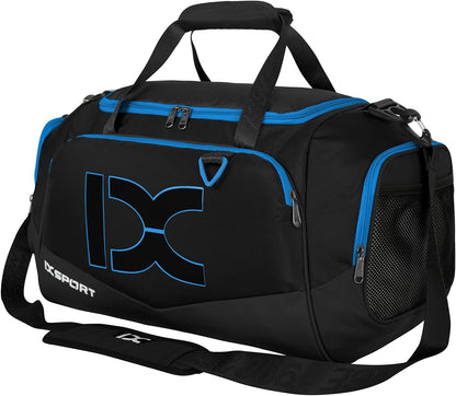Sports Gym Bag， Travel Duffel Bag with Dry Wet Pocket And Shoe CompartmentFor Women and Men，40L/55L Fitness Waterproof Weekender Bag For Swim Sports Travel Working Out (Black white, 40L)