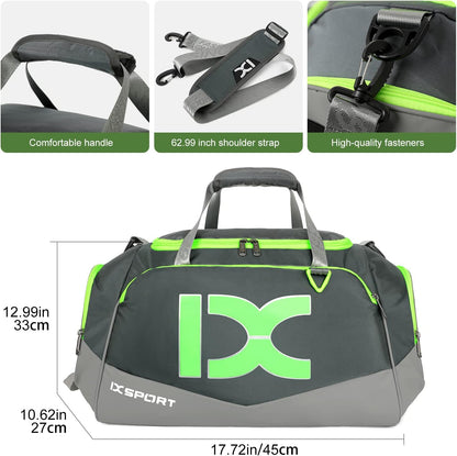 Sports Gym Bag， Travel Duffel Bag with Dry Wet Pocket And Shoe CompartmentFor Women and Men，40L/55L Fitness Waterproof Weekender Bag For Swim Sports Travel Working Out (Black white, 40L)