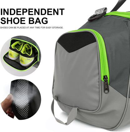 Sports Gym Bag， Travel Duffel Bag with Dry Wet Pocket And Shoe CompartmentFor Women and Men，40L/55L Fitness Waterproof Weekender Bag For Swim Sports Travel Working Out (Black white, 40L)