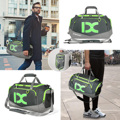 Sports Gym Bag， Travel Duffel Bag with Dry Wet Pocket And Shoe CompartmentFor Women and Men，40L/55L Fitness Waterproof Weekender Bag For Swim Sports Travel Working Out (Black white, 40L)