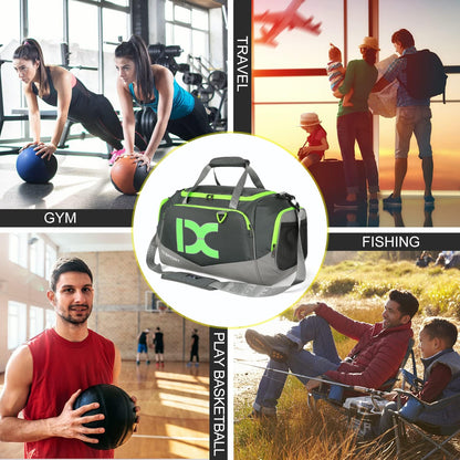 Sports Gym Bag， Travel Duffel Bag with Dry Wet Pocket And Shoe CompartmentFor Women and Men，40L/55L Fitness Waterproof Weekender Bag For Swim Sports Travel Working Out (Black white, 40L)