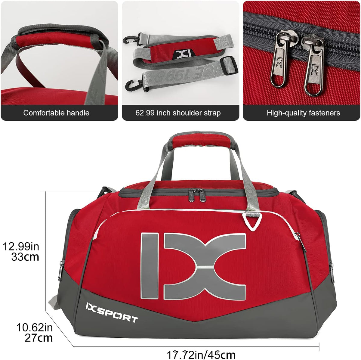 Sports Gym Bag， Travel Duffel Bag with Dry Wet Pocket And Shoe CompartmentFor Women and Men，40L/55L Fitness Waterproof Weekender Bag For Swim Sports Travel Working Out (Black white, 40L)