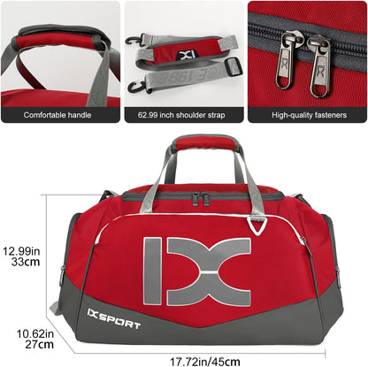 Sports Gym Bag， Travel Duffel Bag with Dry Wet Pocket And Shoe CompartmentFor Women and Men，40L/55L Fitness Waterproof Weekender Bag For Swim Sports Travel Working Out (Black white, 40L)