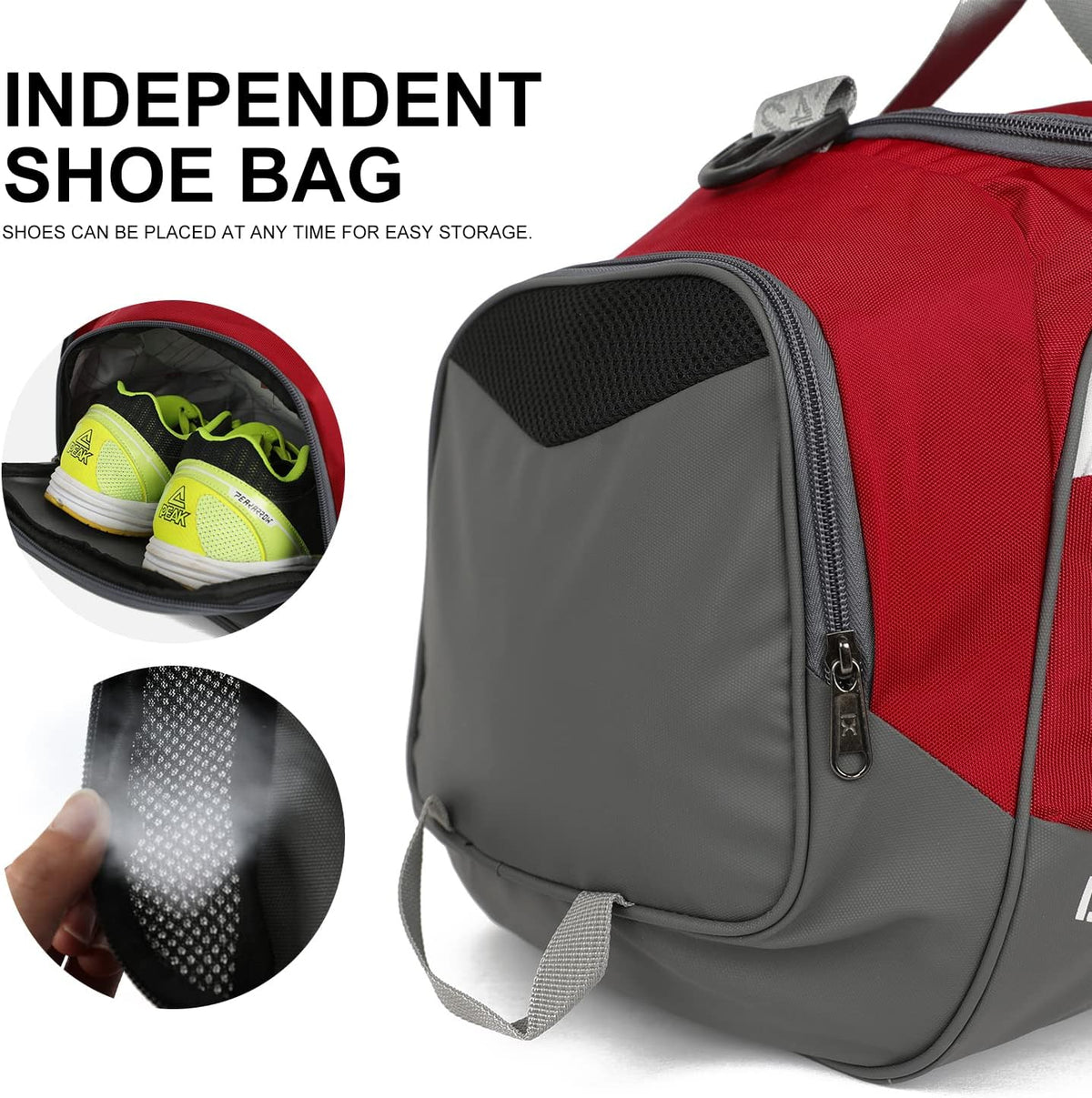 Sports Gym Bag， Travel Duffel Bag with Dry Wet Pocket And Shoe CompartmentFor Women and Men，40L/55L Fitness Waterproof Weekender Bag For Swim Sports Travel Working Out (Black white, 40L)