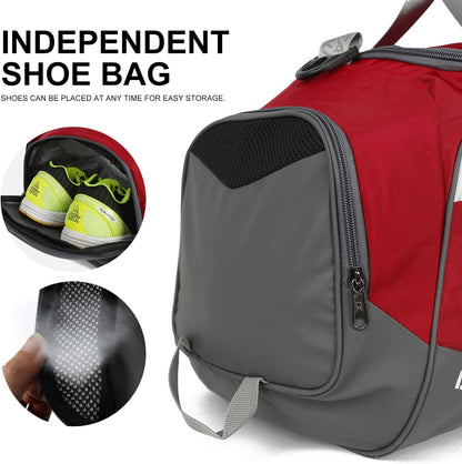 Sports Gym Bag， Travel Duffel Bag with Dry Wet Pocket And Shoe CompartmentFor Women and Men，40L/55L Fitness Waterproof Weekender Bag For Swim Sports Travel Working Out (Black white, 40L)