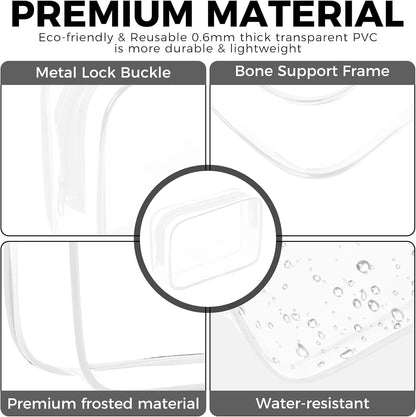 Clear Makeup Bag,Portable Travel Toiletry Bags with Zipper, TSA Approved Clear Organizer Bags, PVC Cosmetic Pouch for Airport Airline Compliant
